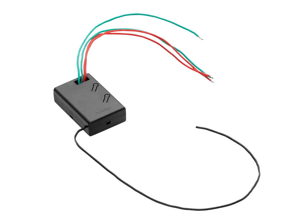 Артикул «DHRE-mini». Приемник внешний одноканальный серии dhre-mini (dhre-мини) предназначен для приема радиосигнала на частоте 433 МГц. Отличается компактным размером и имеет провода для подключения.